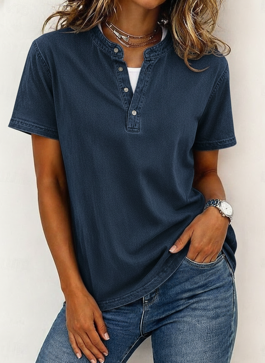 TODAY 49% OFF🔥 Women's Casual Relaxed Denim-Style Button Top