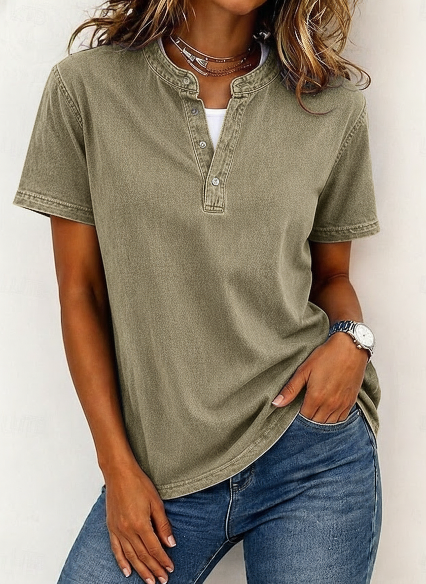 TODAY 49% OFF🔥 Women's Casual Relaxed Denim-Style Button Top
