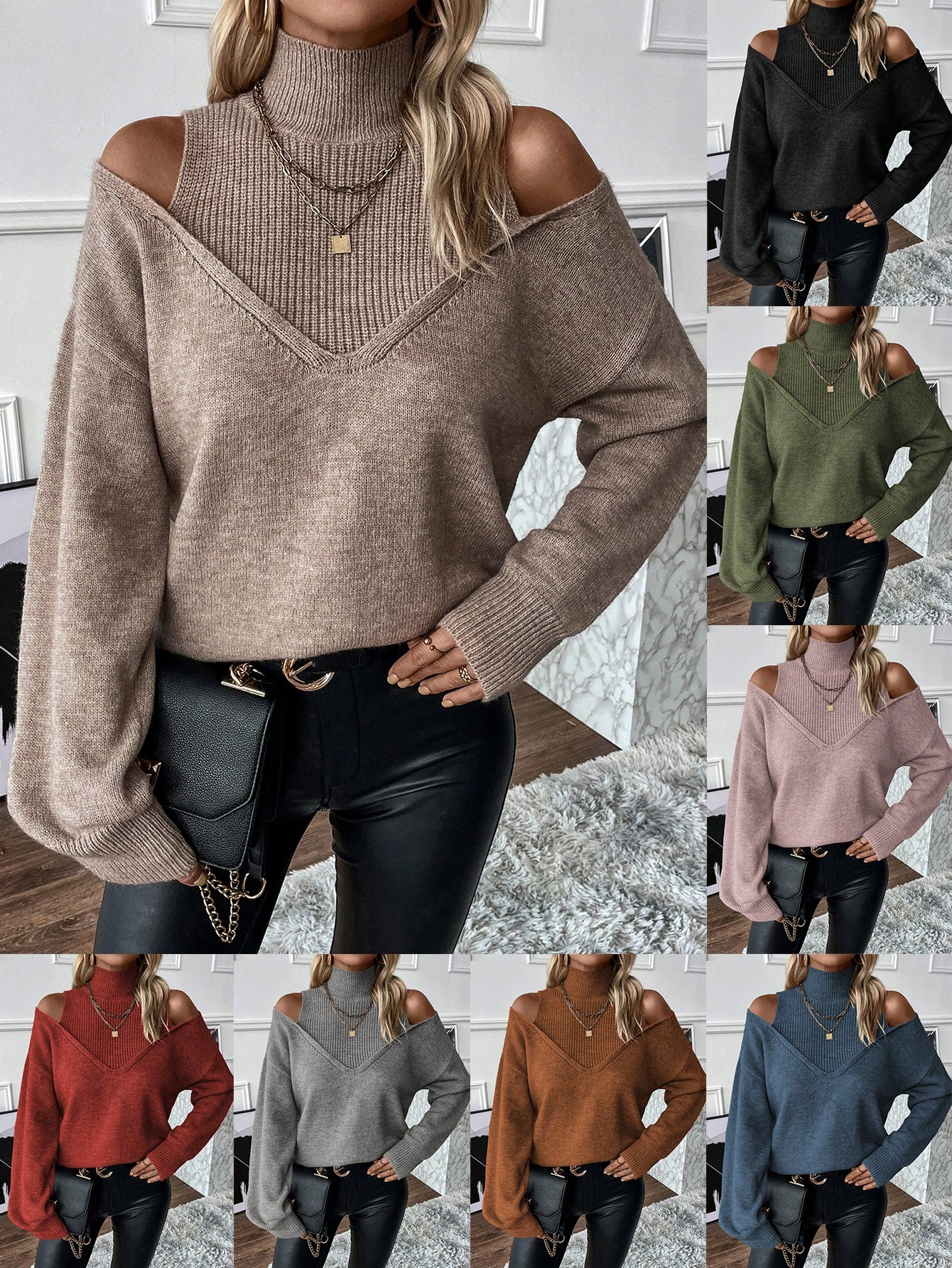 FALL SALE🔥 Women's Casual Stand Collar Cashmere Sweater