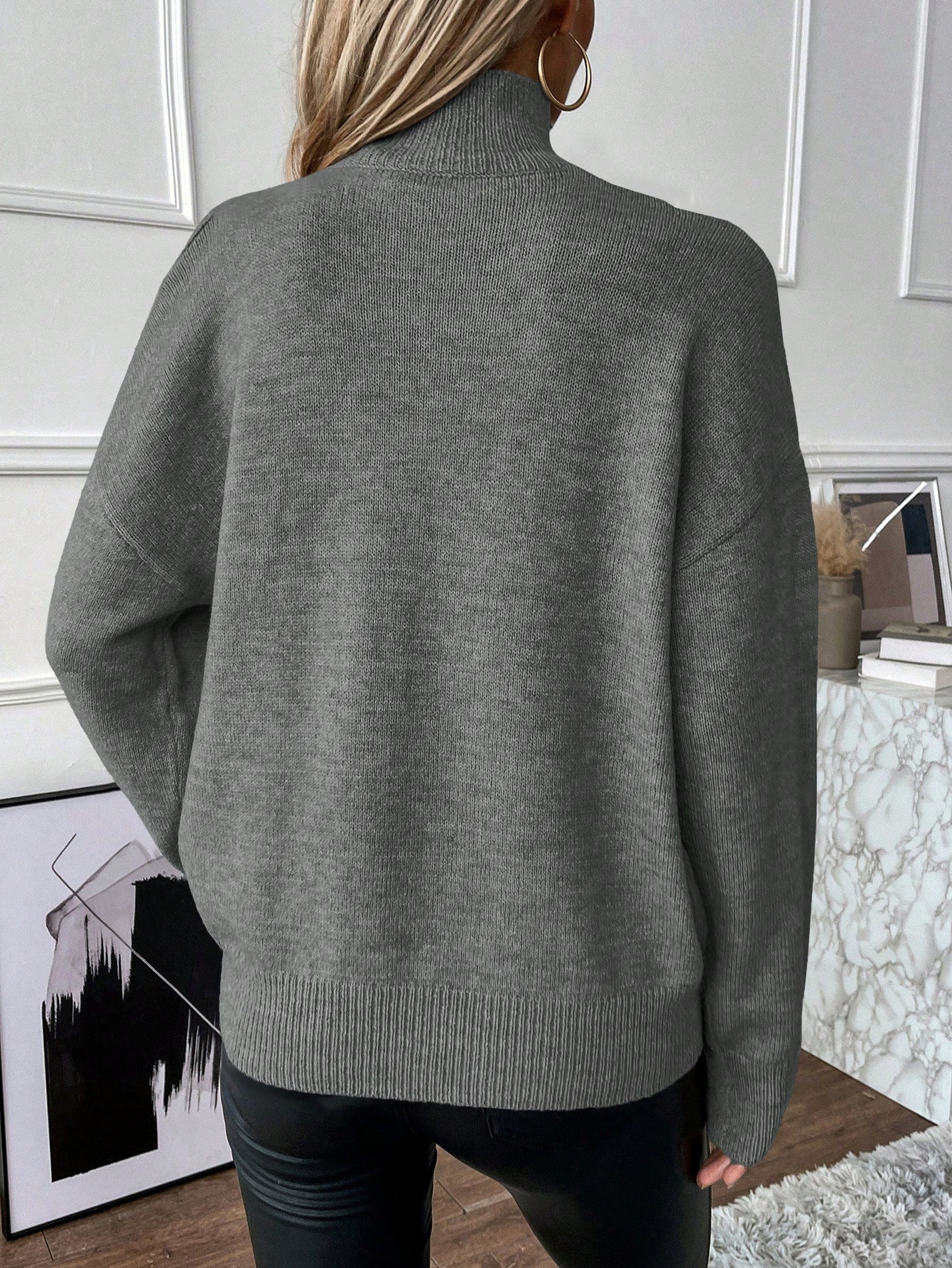 FALL SALE🔥 Women's Casual Stand Collar Cashmere Sweater