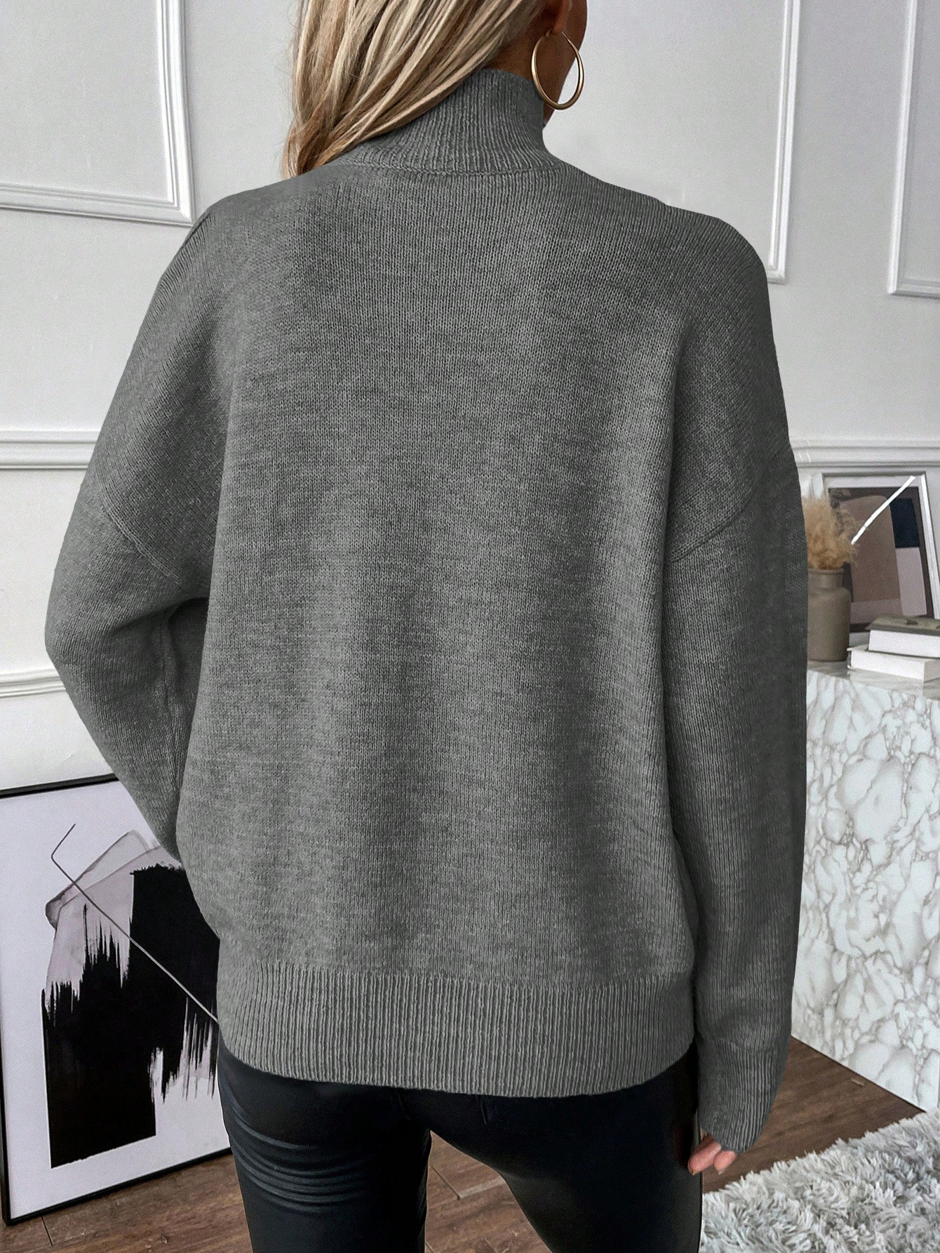 FALL SALE🔥 Women's Casual Stand Collar Cashmere Sweater