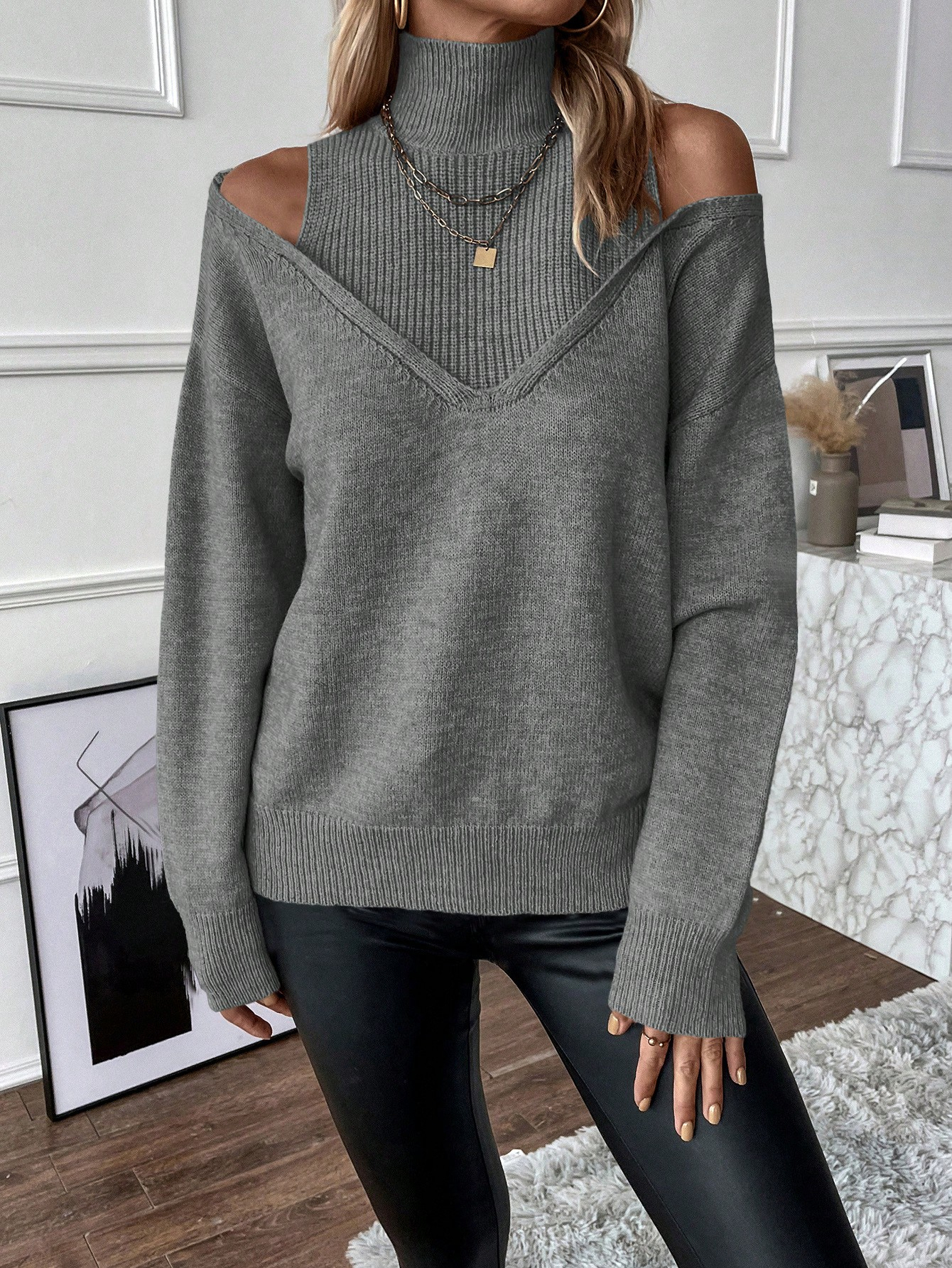 FALL SALE🔥 Women's Casual Stand Collar Cashmere Sweater