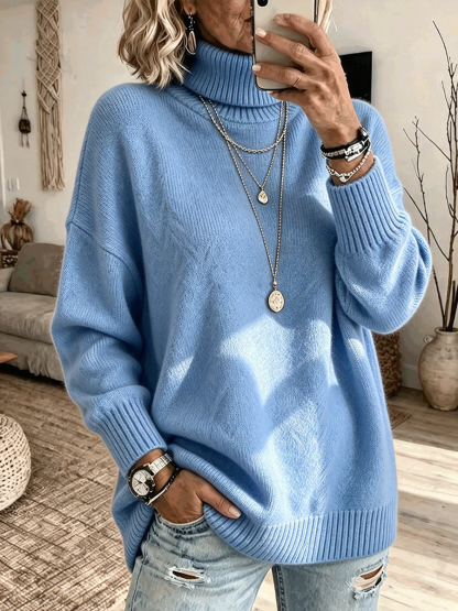 Casual Soft Turtleneck Sweater Top