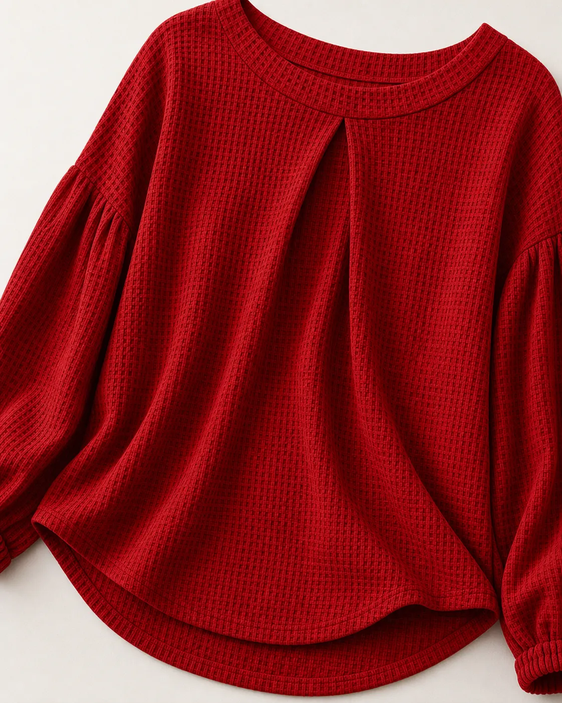Textured Fabric and Curved Hem Detail