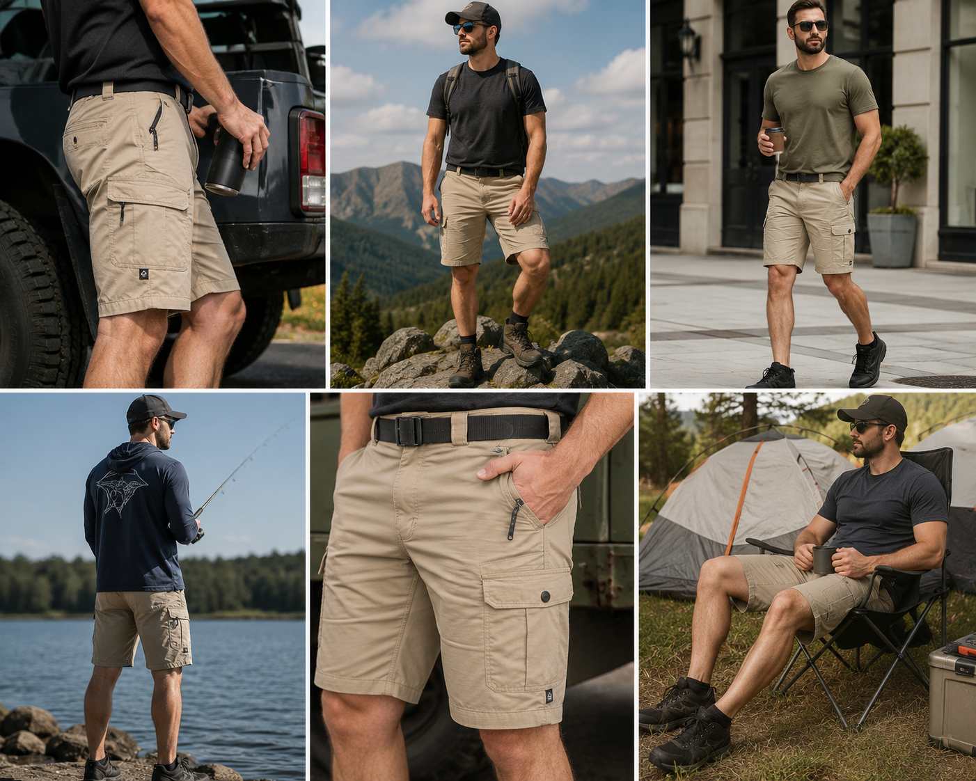 Pocket details of the fibiladi Tactical Cargo Shorts