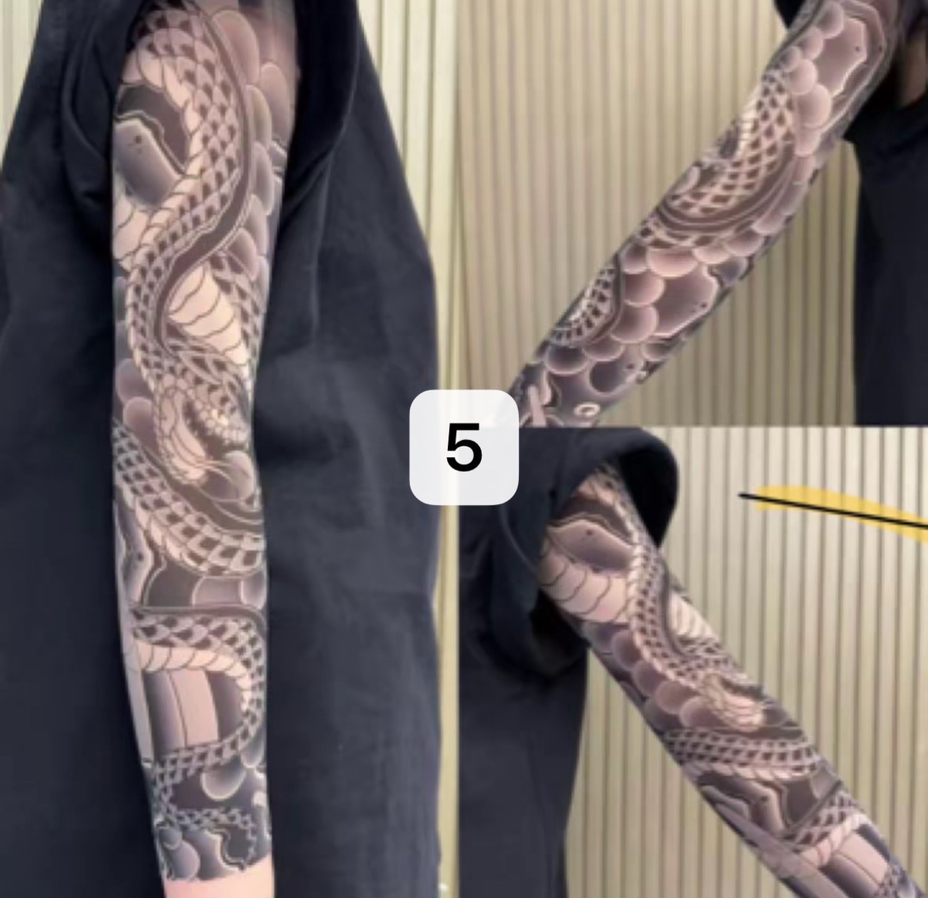 Arm tattoo sleeve ultra-thin seamless breathable realistic handsome ( One Pair Left And Right )