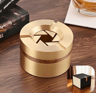 All-metal Cyber ​​Mechanical Ashtray High-end Creative Personalized Car Desktop Anti-Flying Ash Gift for Men