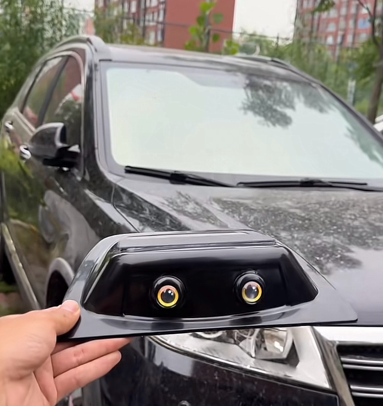 Car Funny Eye Decorative Rain Shield Decorative Accessories Waterproof( For All Cars )
