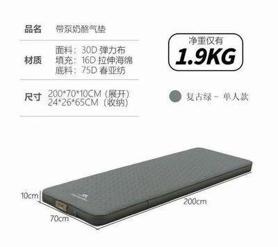 Mountain Outdoor Camping Air Pump Mattress Automatic Inflatable Bed Portable Outdoor Inflatable Mattress Moisture-proof Mat
