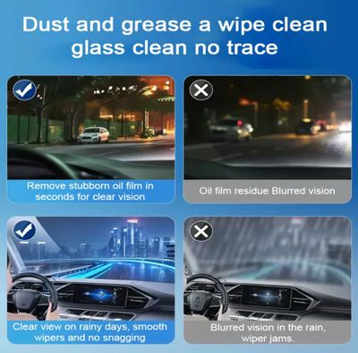 Glass Oil Film Cleaning ( Price For 3 Pcs Products )