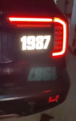 3D Reflective 4 Number Stickers
