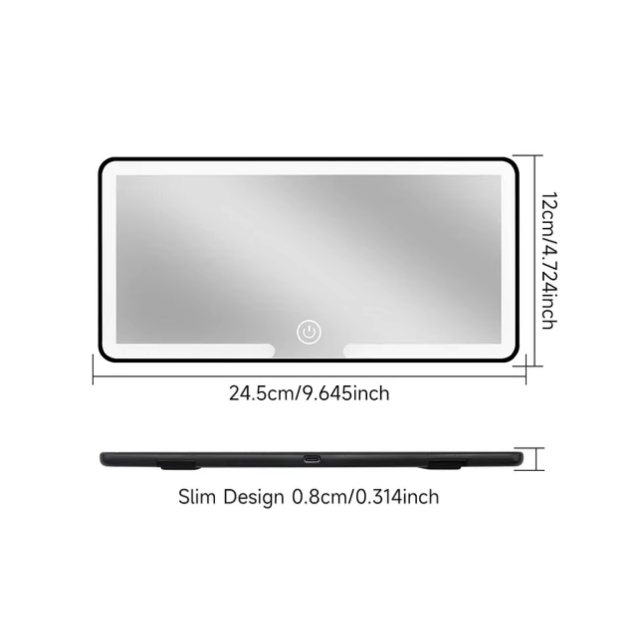 Car Sun Visor Makeup Mirror LED Touch Screen Adjustable Brightness Switchable Auto Interior Makeup Mirror Charging Vanity Mirror