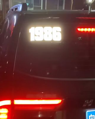 3D Reflective 4 Number Stickers