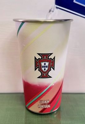 World Cup star cooling color-changing mug, featuring Messi, Argentina, Ronaldo, and Portugal, large capacity stainless steel iced drink mug 700ml