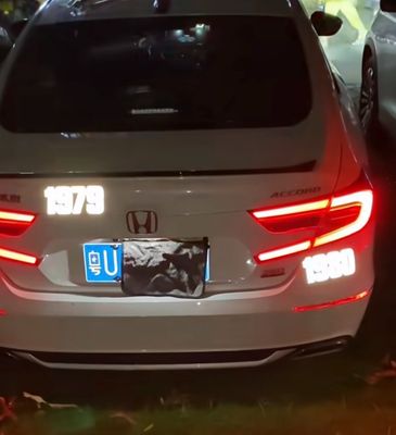 3D Reflective 4 Number Stickers