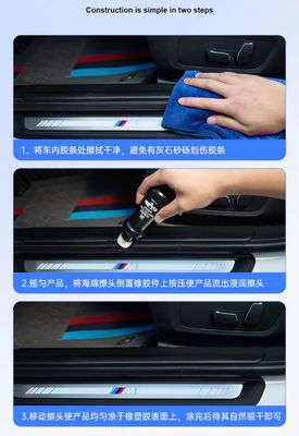 Automotive Rubber Strip Maintenance Agent softens repairs prevents cracking whitening of car window and door seals