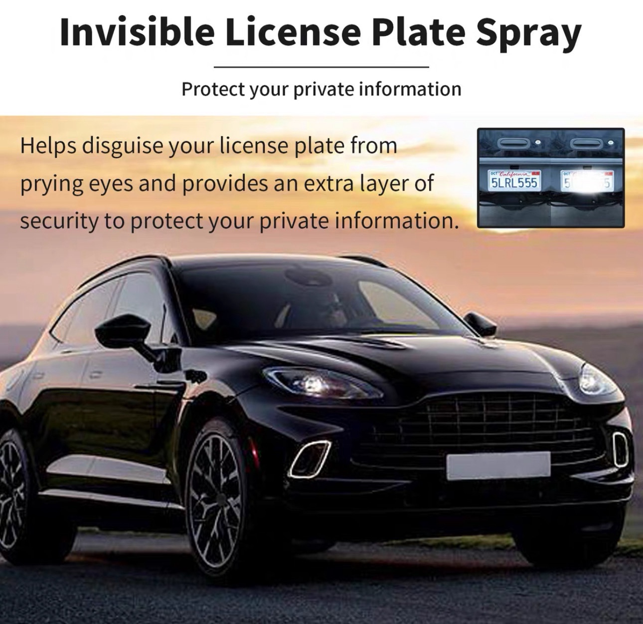 Invisible license plate spray Car effective invisible defense