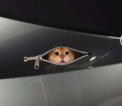 3D Car Sticker ( Price For 2 pcs Products) 1 pcs Yellow + 1 pcs White Cat
