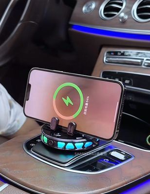 RGB LED Phone Holder With Charger With Car Logo