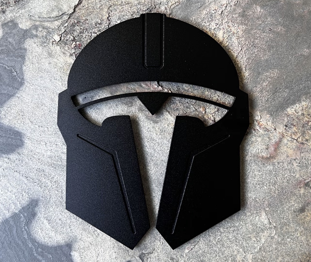 Suitable for Tesla Model 3Y Mandalorian helmets, 3W metal car emblem replacement, Highland car emblem