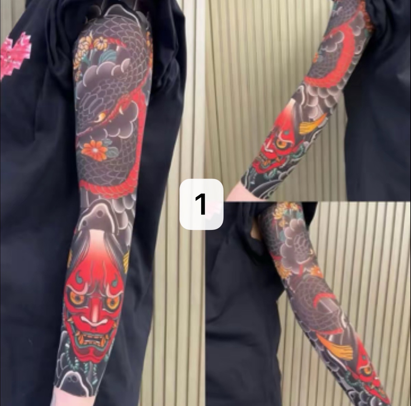 Arm tattoo sleeve ultra-thin seamless breathable realistic handsome ( One Pair Left And Right )