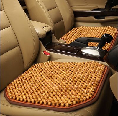 Car seat cushions, wooden bead cushions, summer cooling three-piece set, office chair cushions, car seat cushions ( Full Sets / For All Cars )