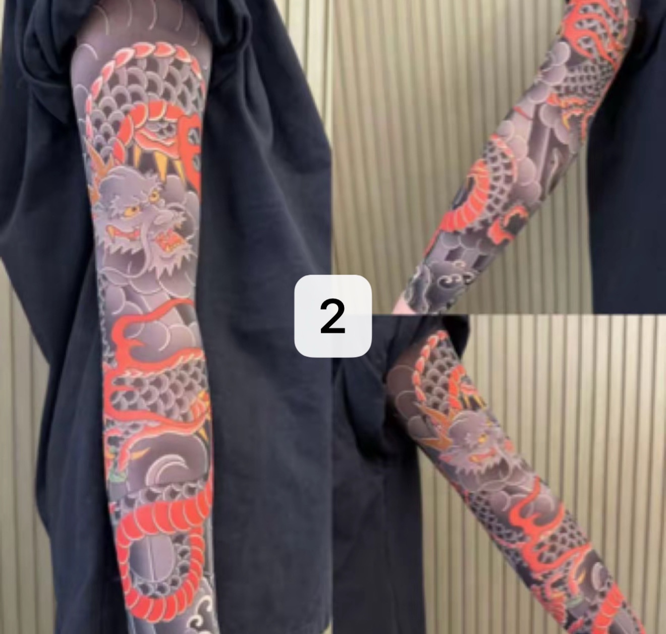 Arm tattoo sleeve ultra-thin seamless breathable realistic handsome ( One Pair Left And Right )