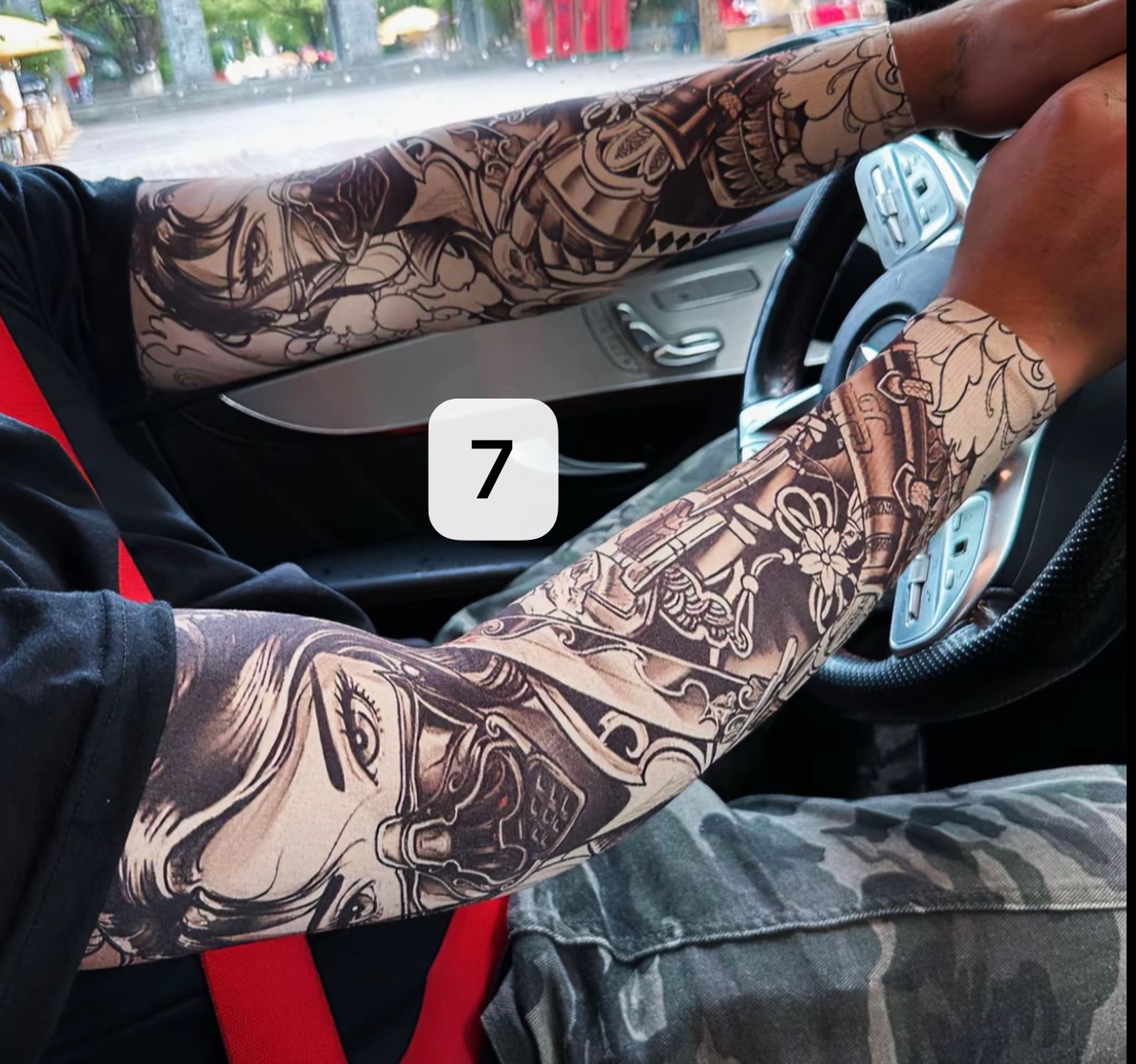 Arm tattoo sleeve ultra-thin seamless breathable realistic handsome ( One Pair Left And Right )