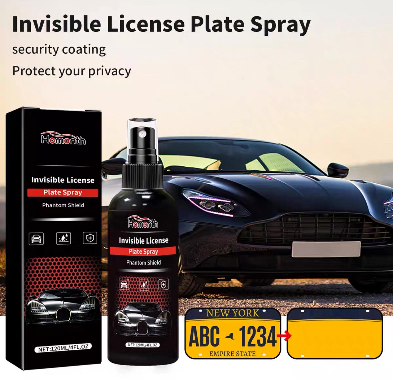 Invisible license plate spray Car effective invisible defense
