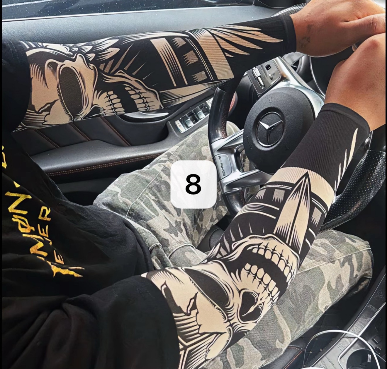 Arm tattoo sleeve ultra-thin seamless breathable realistic handsome ( One Pair Left And Right )