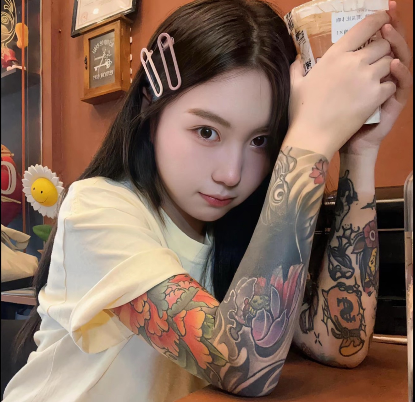 Arm tattoo sleeve ultra-thin seamless breathable realistic handsome ( One Pair Left And Right )