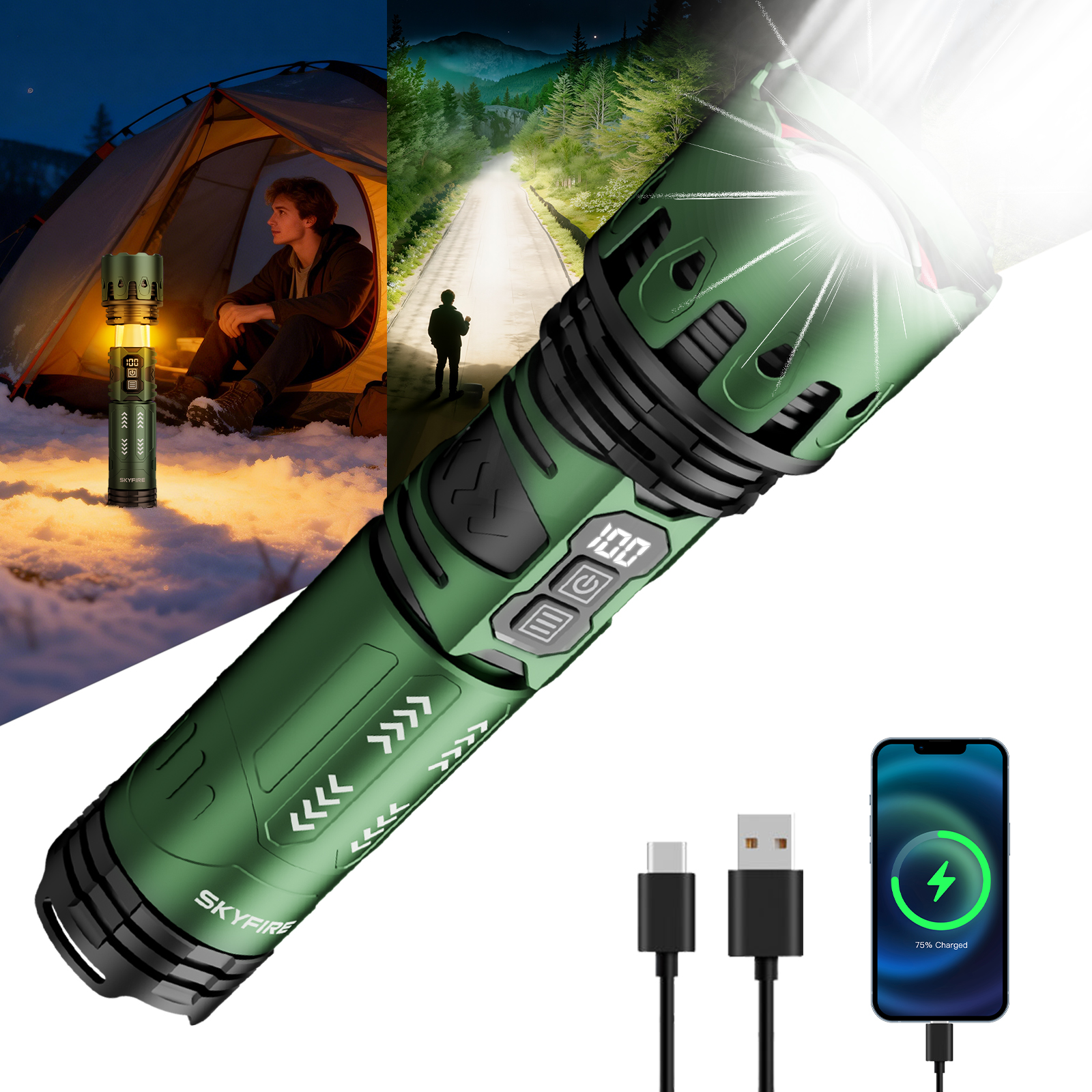 SKYFIRE 2011  FLASHLIGHT丨Camping Light & Fire-Starting