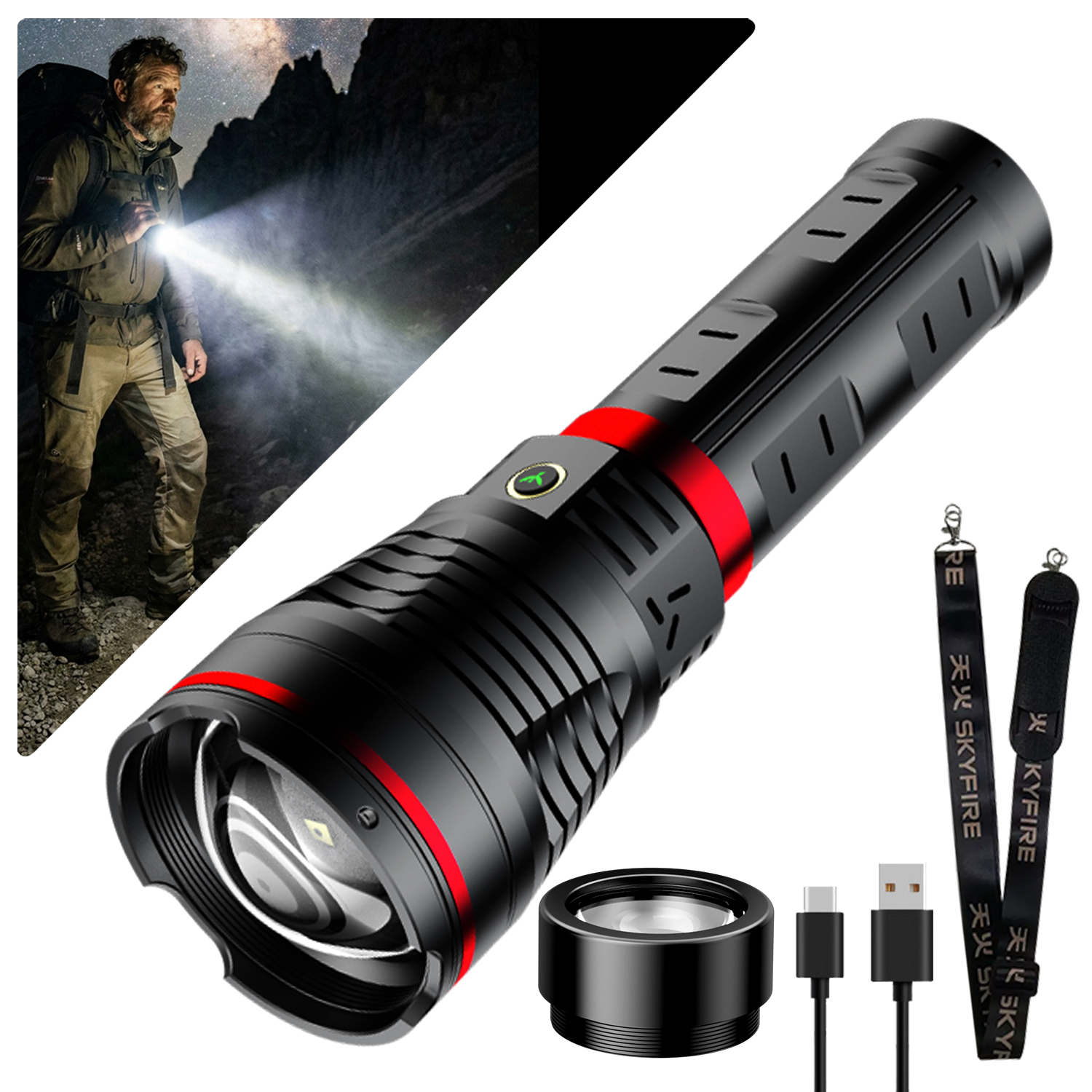 SkyFire 1209 Extra-Large Super Bright Flashlight