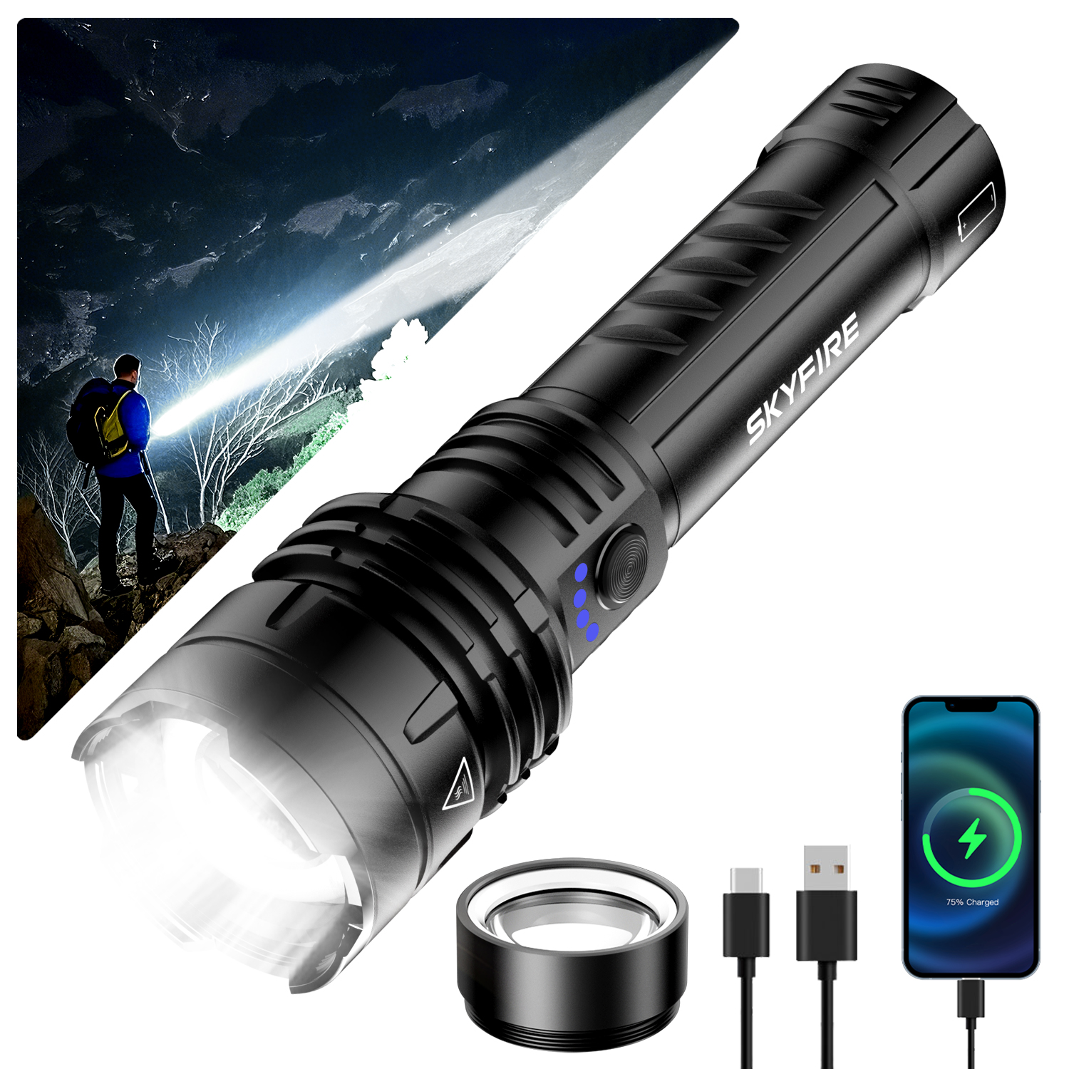 SkyFire 1376 Upgraded High-Power Flashlight