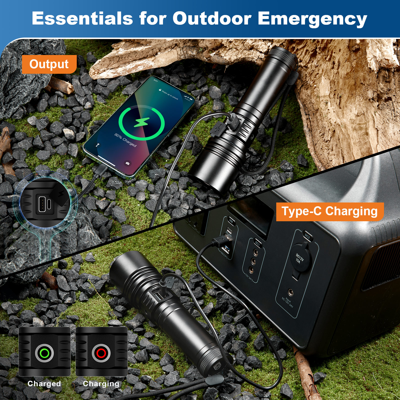 PHILIPS 5158 FLASHLIGHT CampingLight & Fire-Starting