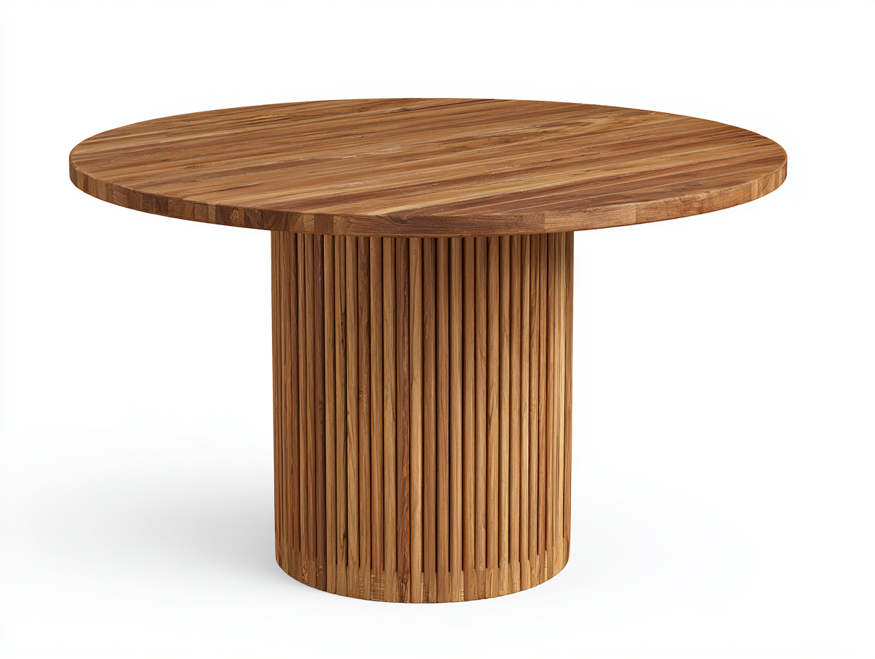 Gartentisch Holz Massiv Rund 160x160x75 cm Natur - geeignet für Garten - Modernes Design-Sazoahome