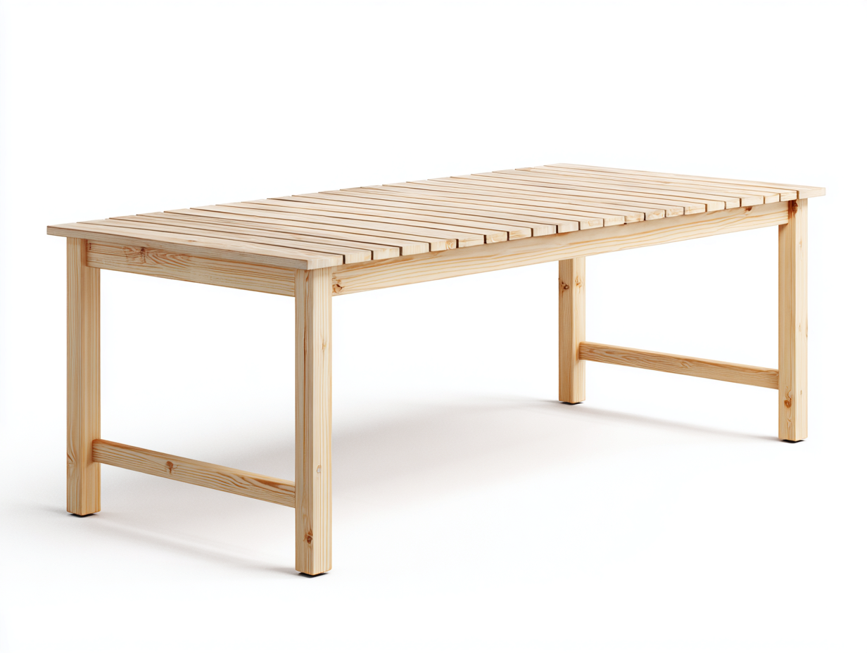 Gartentisch Holz 180x80x75 cm Natur - Rechteckiger Esstisch mit Lattenstruktur - Klassisches Design für Garten Terrasse-Sazoahome