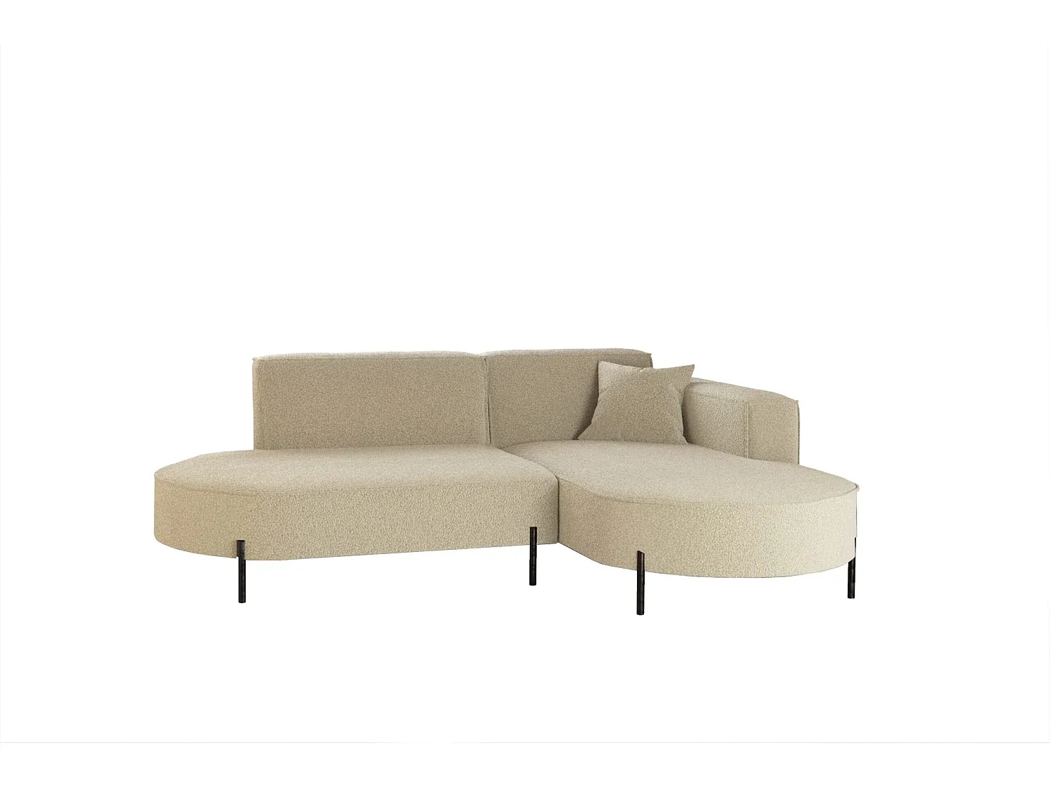 Modernes L-förmiges Ecksofa in Beige, rechtsseitig aus Stoff-Livavine