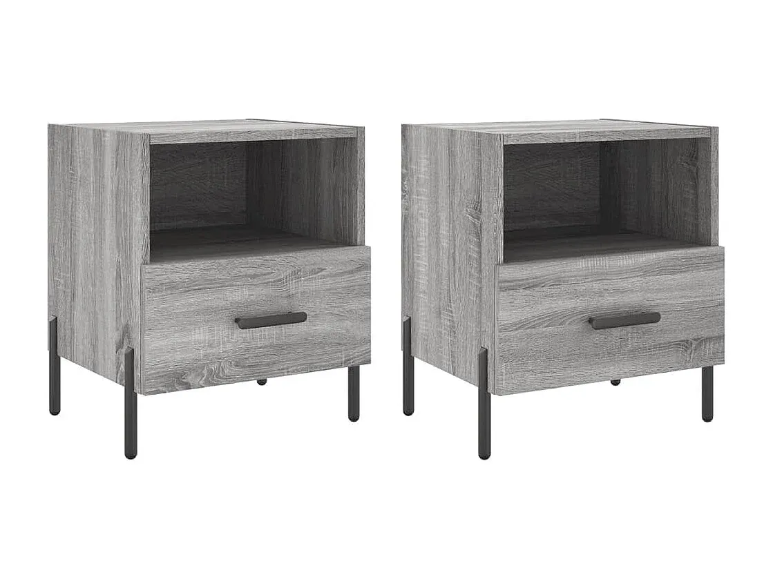 Zeitloser Nachttisch im Eichen-Design, 2-teilig-Livavine