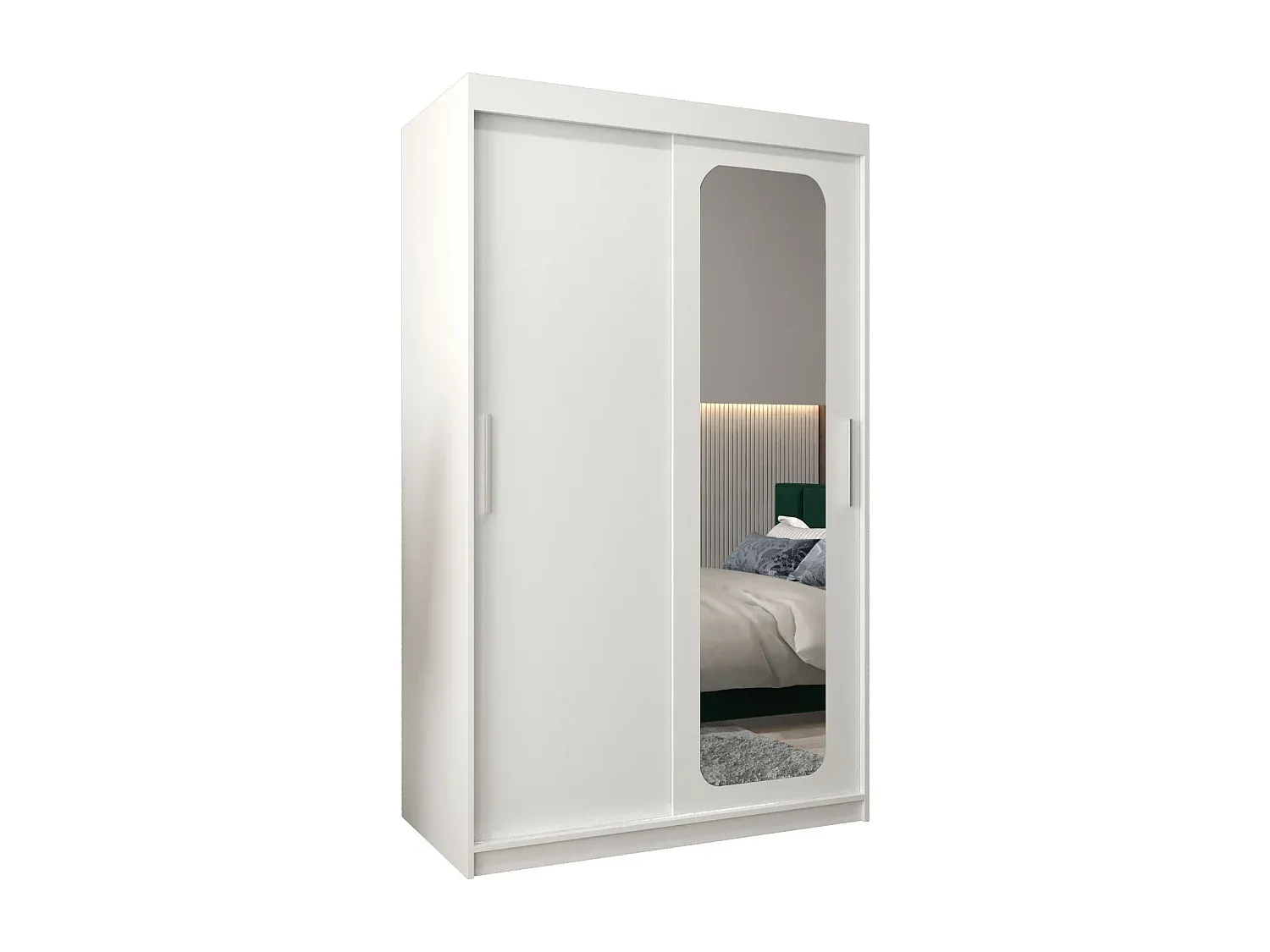 Moderner Schwebetürenschrank in Weiß-Livavine