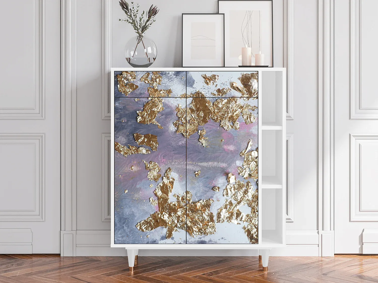 Moderner Sideboard mit Stauraum, Weiß-Livavine