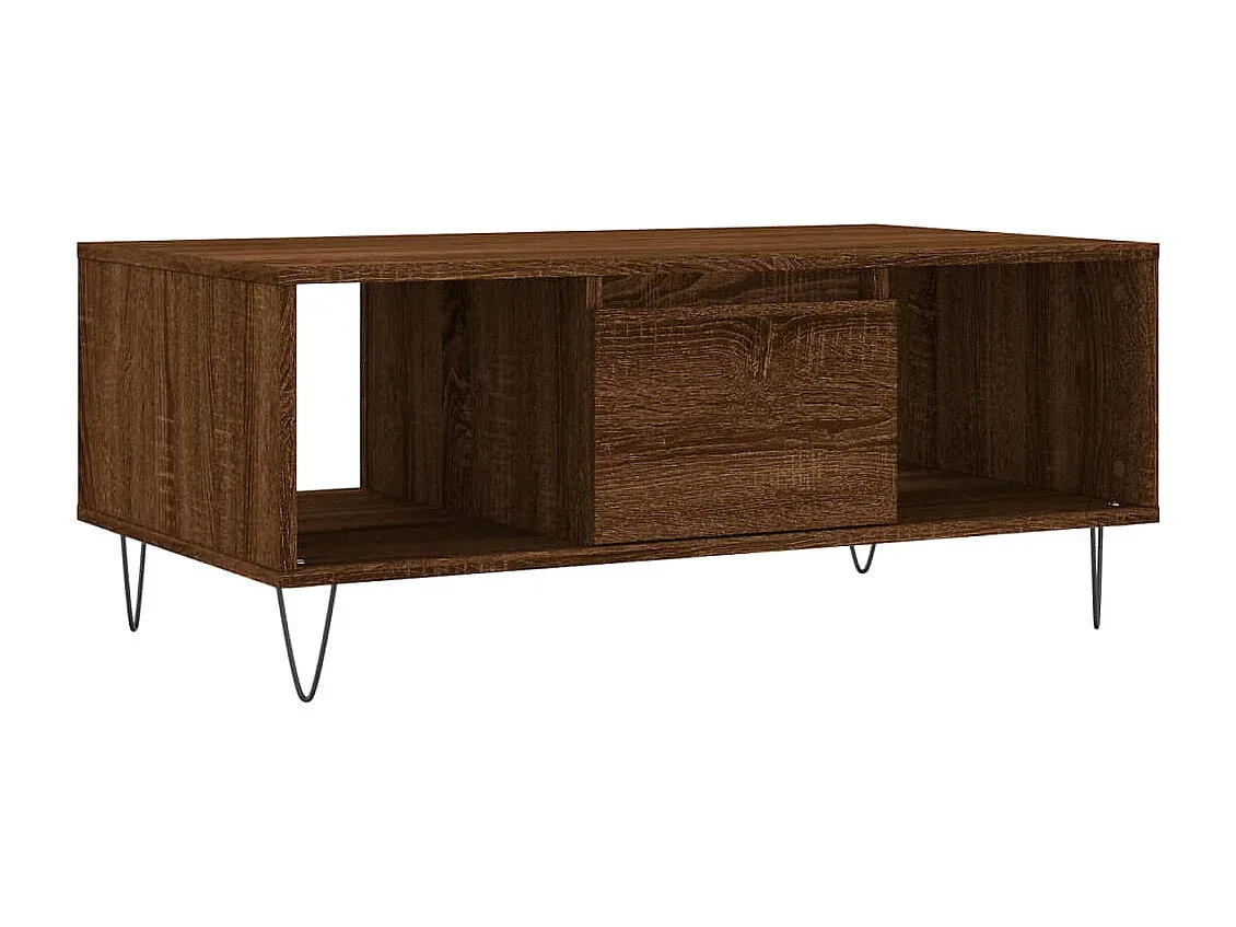 Moderner Couchtisch in Eichenoptik, 90x50x37 cm-Livavine