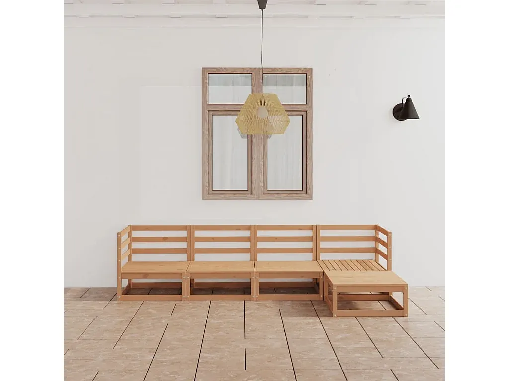 Gartenmöbel Set aus Kiefernholz in Honigbraun-Livavine