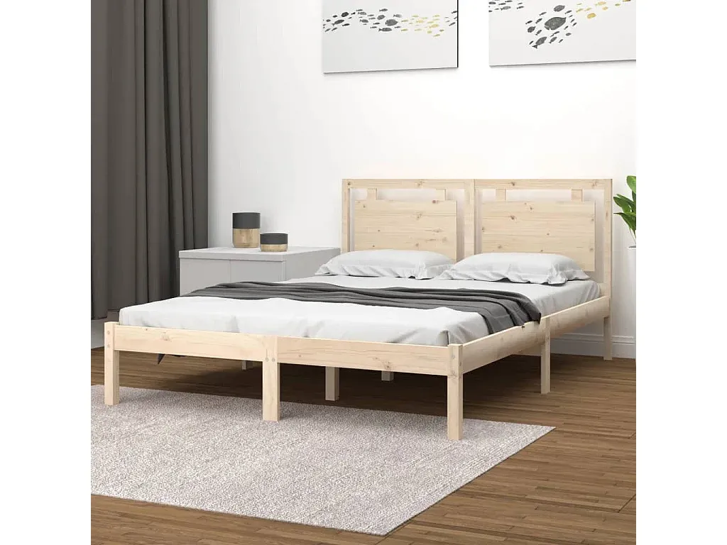 Robustes Holzbett 160x200 cm-Livavine