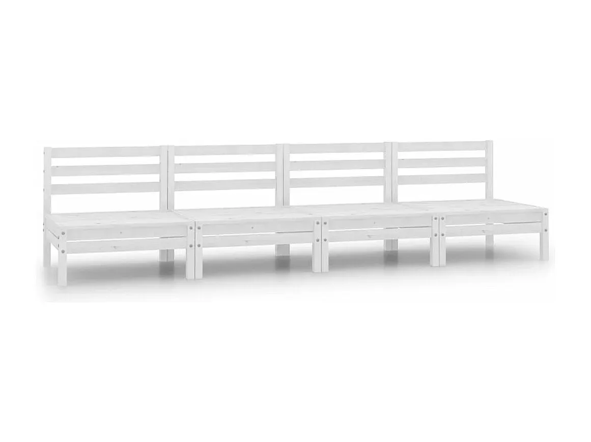 4-teiliges Garten-Sofa-Set aus weißem Kiefernholz-Livavine