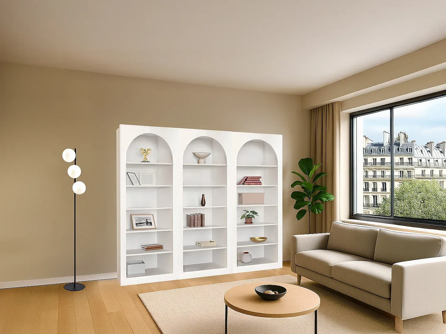 3er-Set Bücherregale mit 6 Fächern - Weiß-Livavine