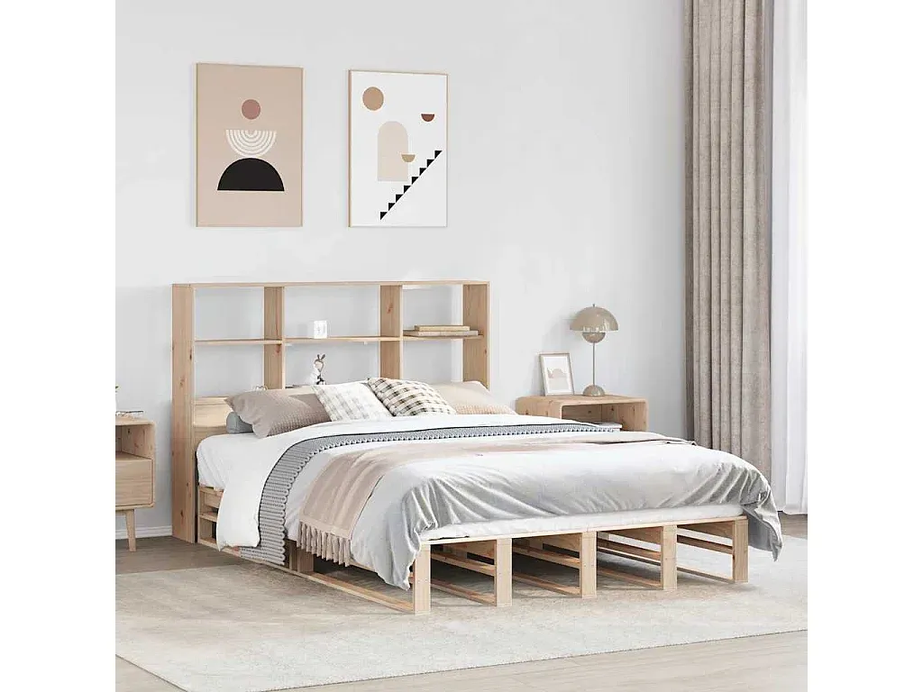Stabiles Holzplattformbett mit Stauraumfunktion 140x190 cm-Livavine