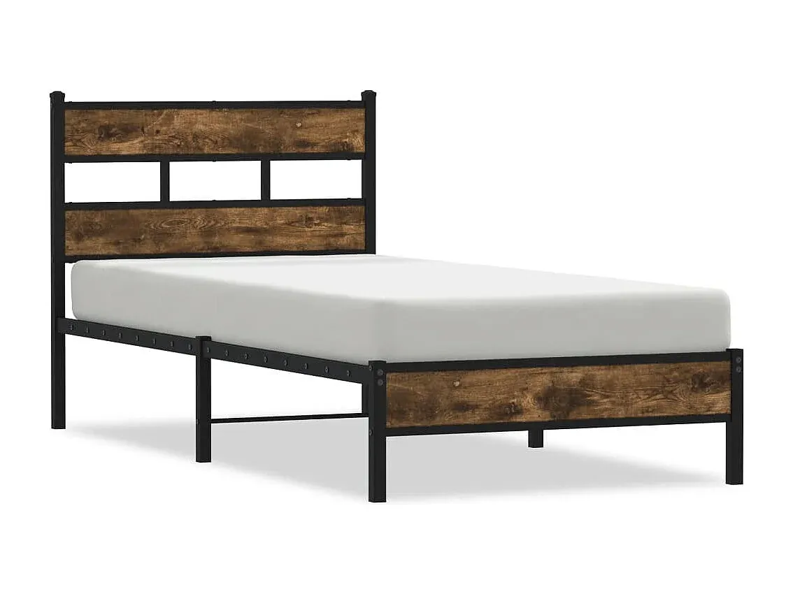 Holzbettgestell mit Kopfteil für Schlafzimmer, 107x203 cm-Livavine