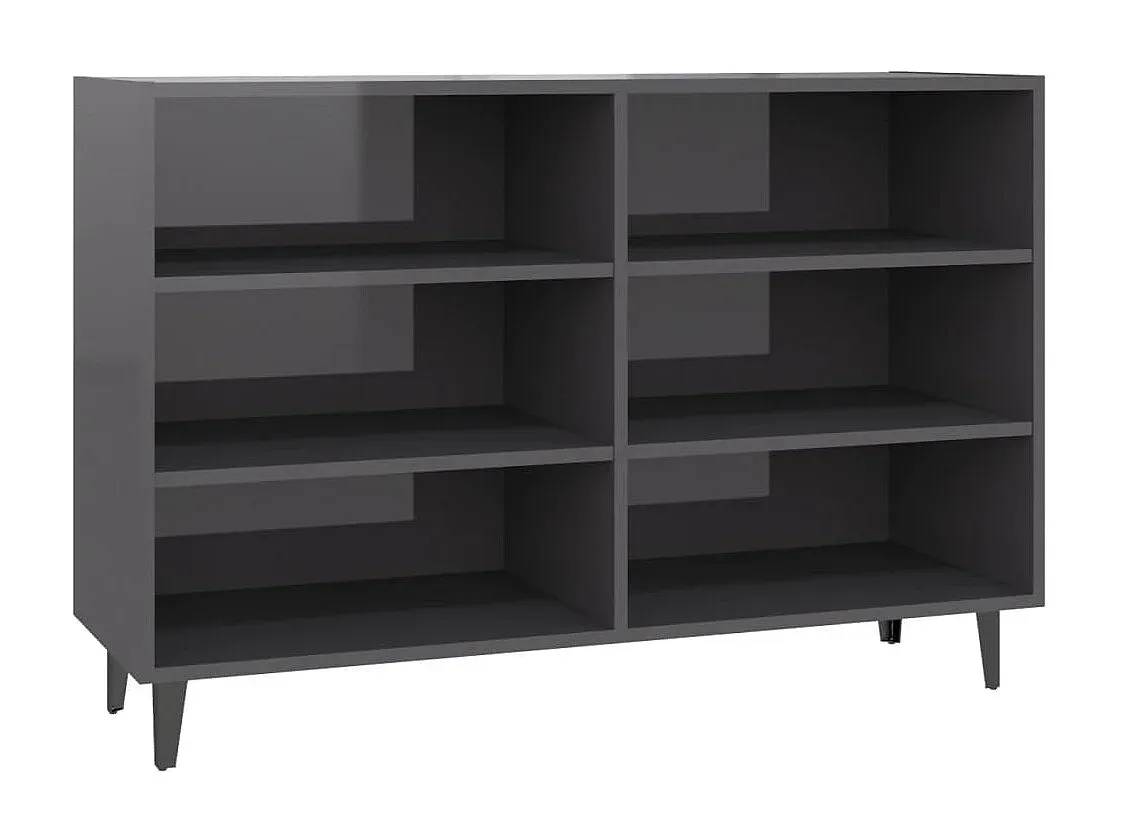 Moderner Sideboard in Hochglanz Grau-Livavine