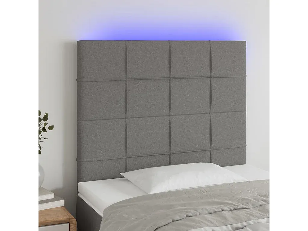 Verstellbares Bettkopfteil Dunkelgrau Stoff 90x5x118/128 cm-Livavine
